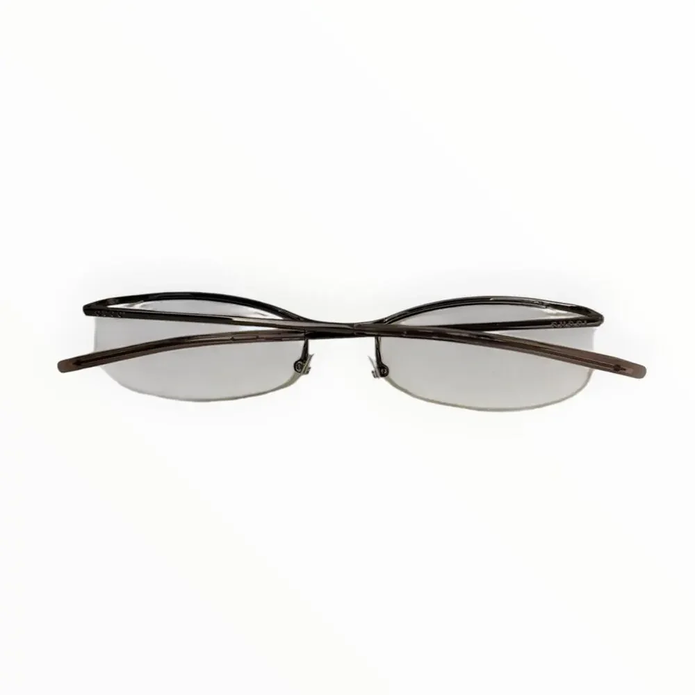 Vintage Gucci GG 1664 624 Purple Metallic Half-Rim Eyeglasses Frame 53-19-135